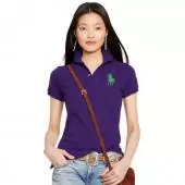 ralph lauren custom fit femme tee shirt big pony purple